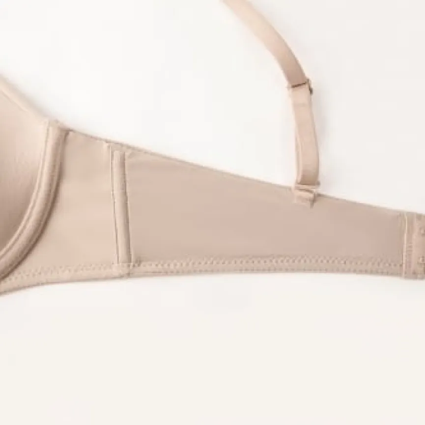 Beige T-Shirt BH met Kruisbare Bandjes