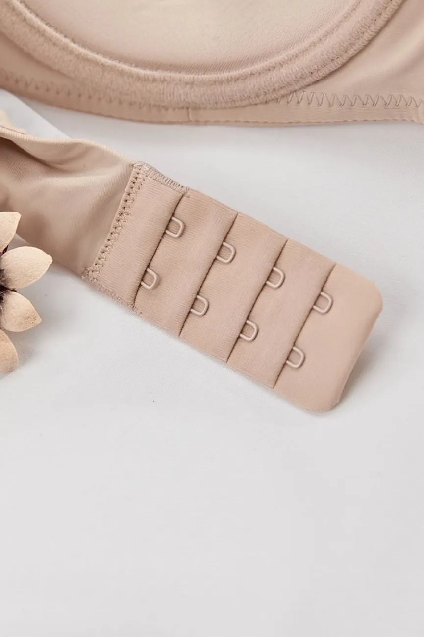 Beige T-Shirt BH met Kruisbare Bandjes