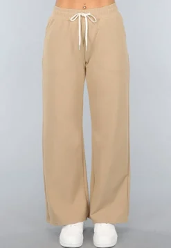 Beige Wide Leg Joggingbroek
