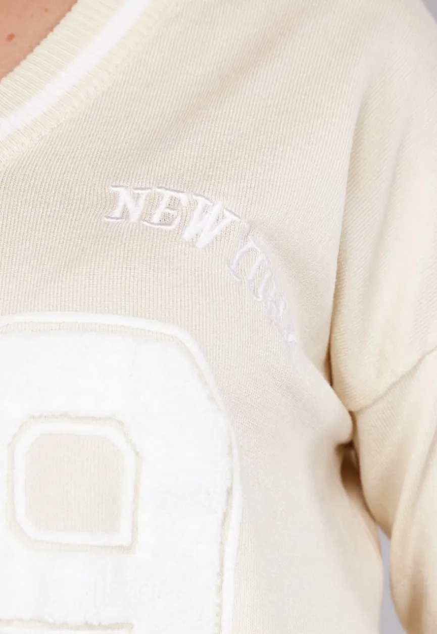 Beige Zachte Matching Stretch Set met Teddy Borduursel
