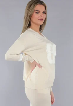 Beige Zachte Matching Stretch Set met Teddy Borduursel