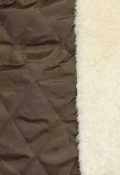 Beige Zachte Tussenjas met Bruine Details
