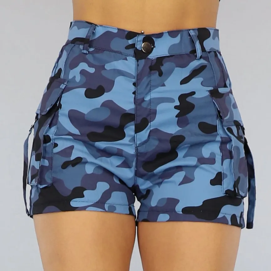Blauwe Camouflage Cargo Short