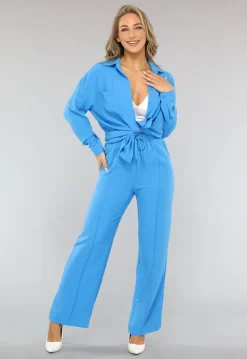Blauwe Co Ord Set met Blouse