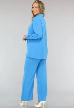 Blauwe Co Ord Set met Blouse