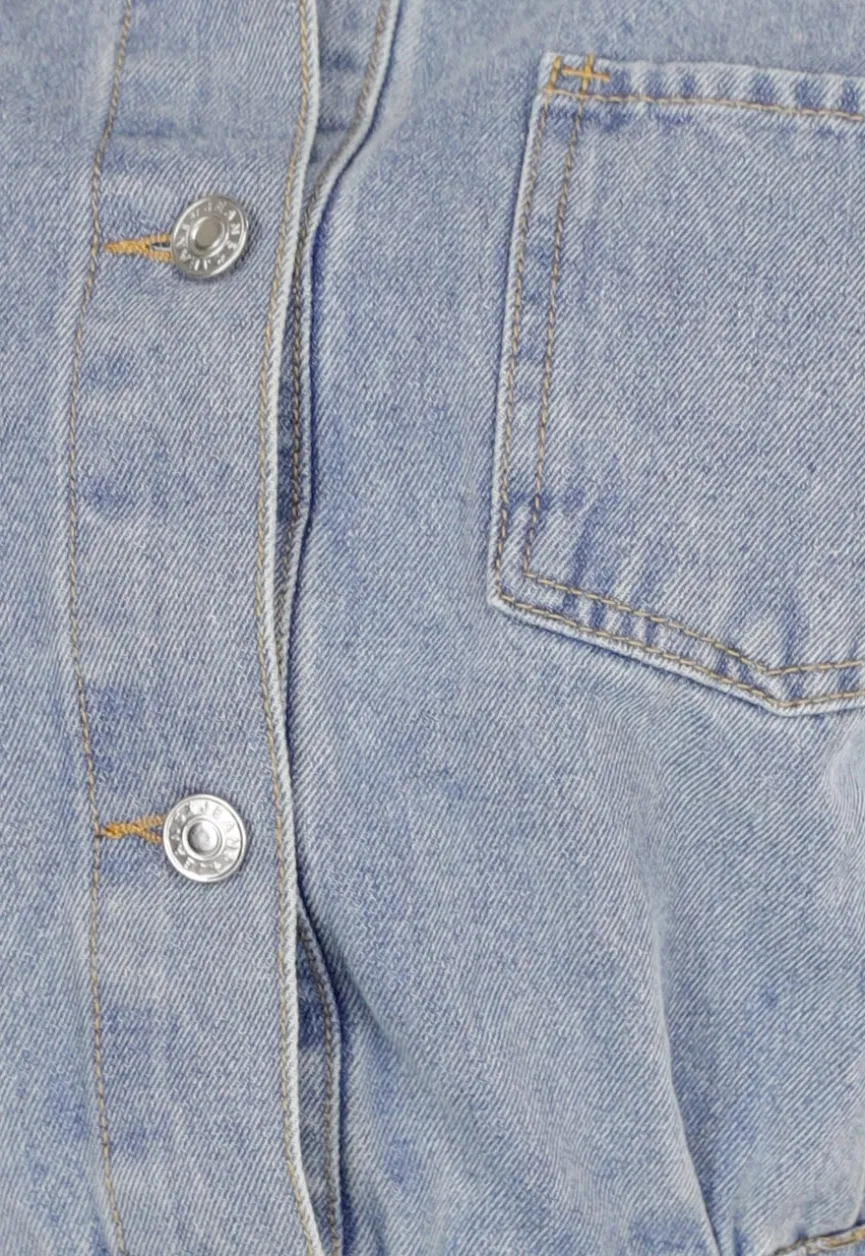 Blauwe Denim Playsuit met Stretch Taille