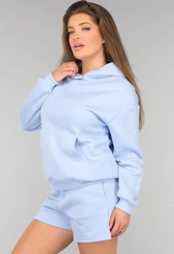 Blauwe Fleece Lounge Set met Short
