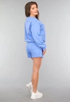 Blauwe Fleece Two Piece met Short