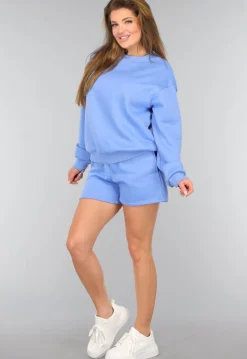 Blauwe Fleece Two Piece met Short