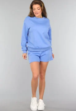Blauwe Fleece Two Piece met Short