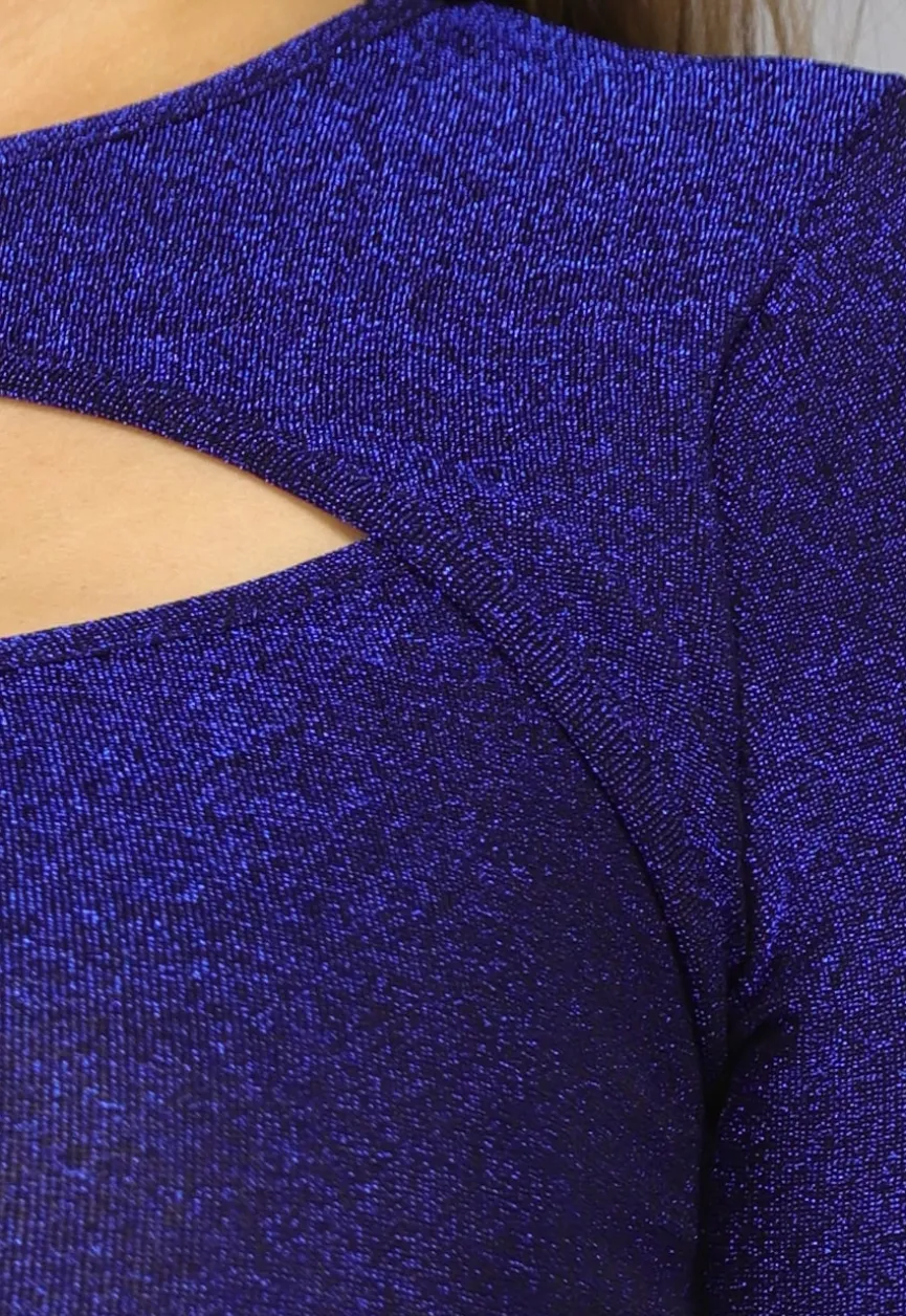 Blauwe Glitter Body met Cutout