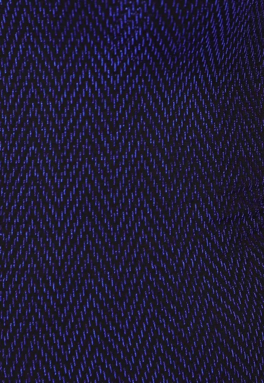Blauwe Glitter Top met Kleine Col
