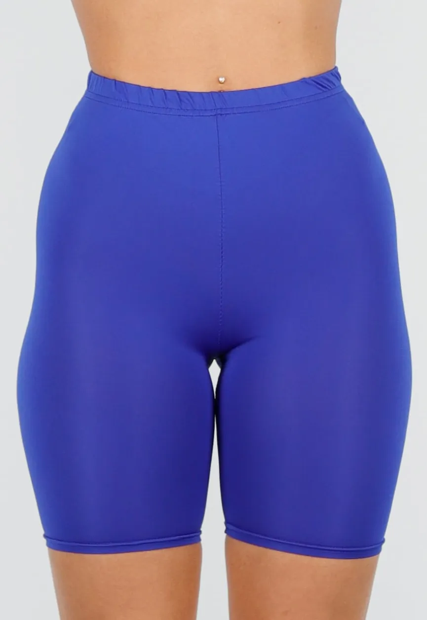 Blauwe High Waist Short Legging