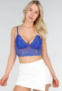 Blauwe Kanten Bralette met Spaghettibandjes