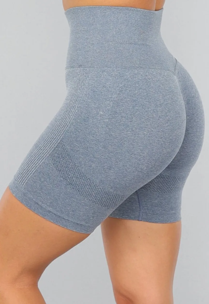 Blauwe Korte Sport Short met Scrunch