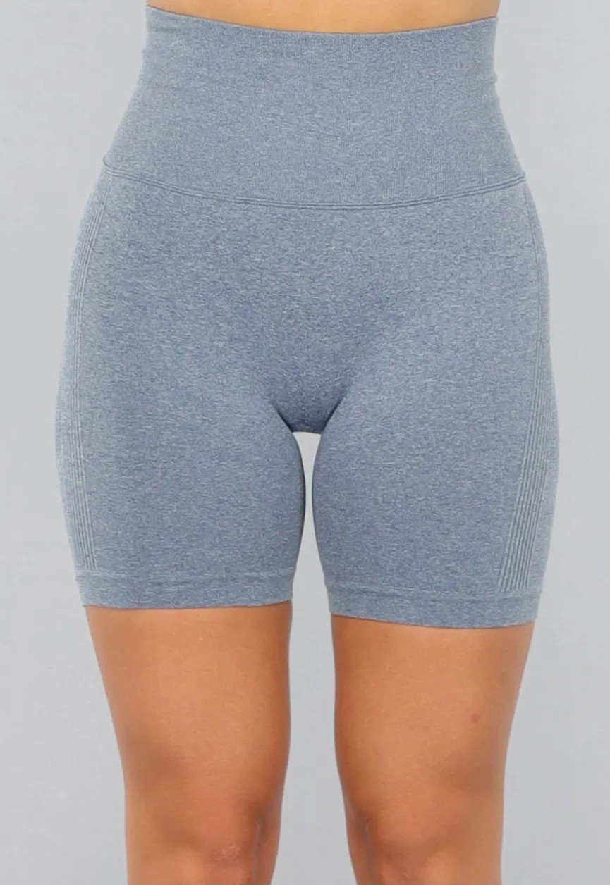 Blauwe Korte Sport Short met Scrunch