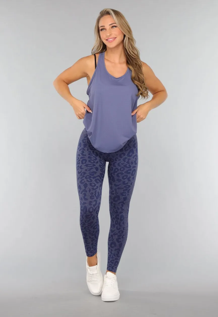 Blauwe Mouwloze Sport Tanktop