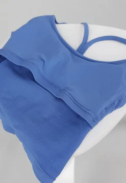 Blauwe Sport Set met Top met Pads en Sportshort