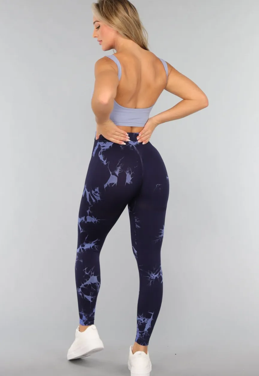 Blauwe Sporttop met Open Rug en Padding