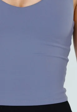 Blauwe Top met Brede Bandjes en Stretch