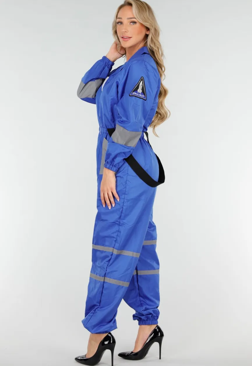 Blauw NASA Astronaut Kostuum met Patches en Reflecterende Strepen