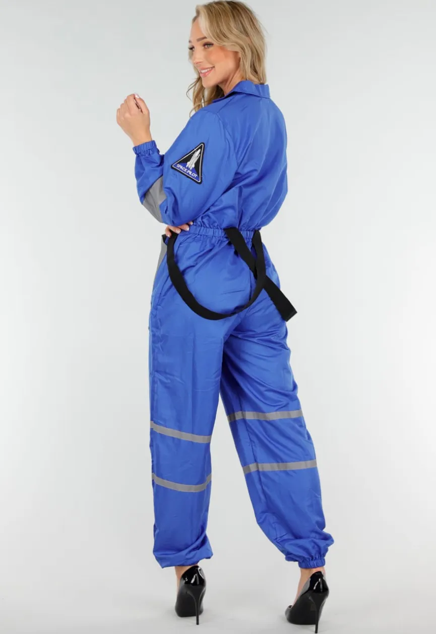 Blauw NASA Astronaut Kostuum met Patches en Reflecterende Strepen