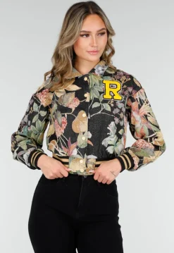 Bloemenprint Cropped Bomber Jack