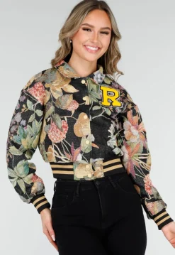 Bloemenprint Cropped Bomber Jack