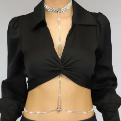 Bodychain met Choker en Steentjes