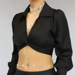 Bodychain met Choker en Steentjes