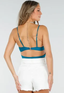 Bodychain met Mintgroene en Turquoise Kralen