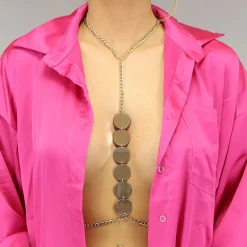 Bodychain met Zilveren en Roze Spiegeltjes