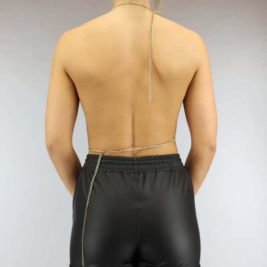 Bodychain met Zilveren en Roze Spiegeltjes