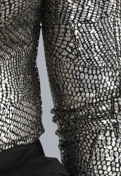 Bodysuit met Hoge Hals en Gouden Print