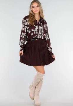 Bordeaux Blouse met Bloemenprint