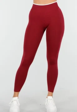Bordeaux Sportlegging met Hoge Taille en Stretch