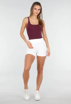 Bordeaux Sport Top met Spaghettibandjes en Pads