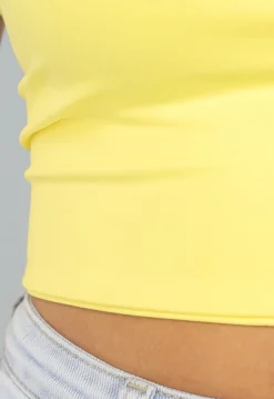 Botergele Sporttop met Uitneembare Pads en Strikdetail