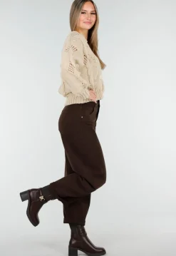 Bruine Balloon Jeans met Hoge Taille