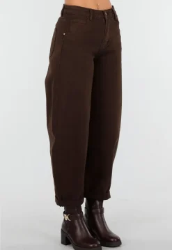 Bruine Balloon Jeans met Hoge Taille
