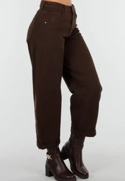 Bruine Balloon Jeans met Hoge Taille