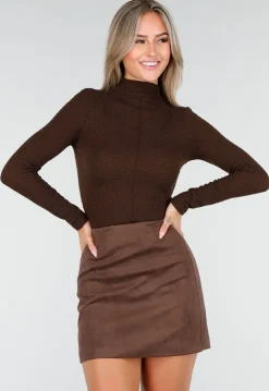 Bruine Coltrui Top met Lange Mouwen