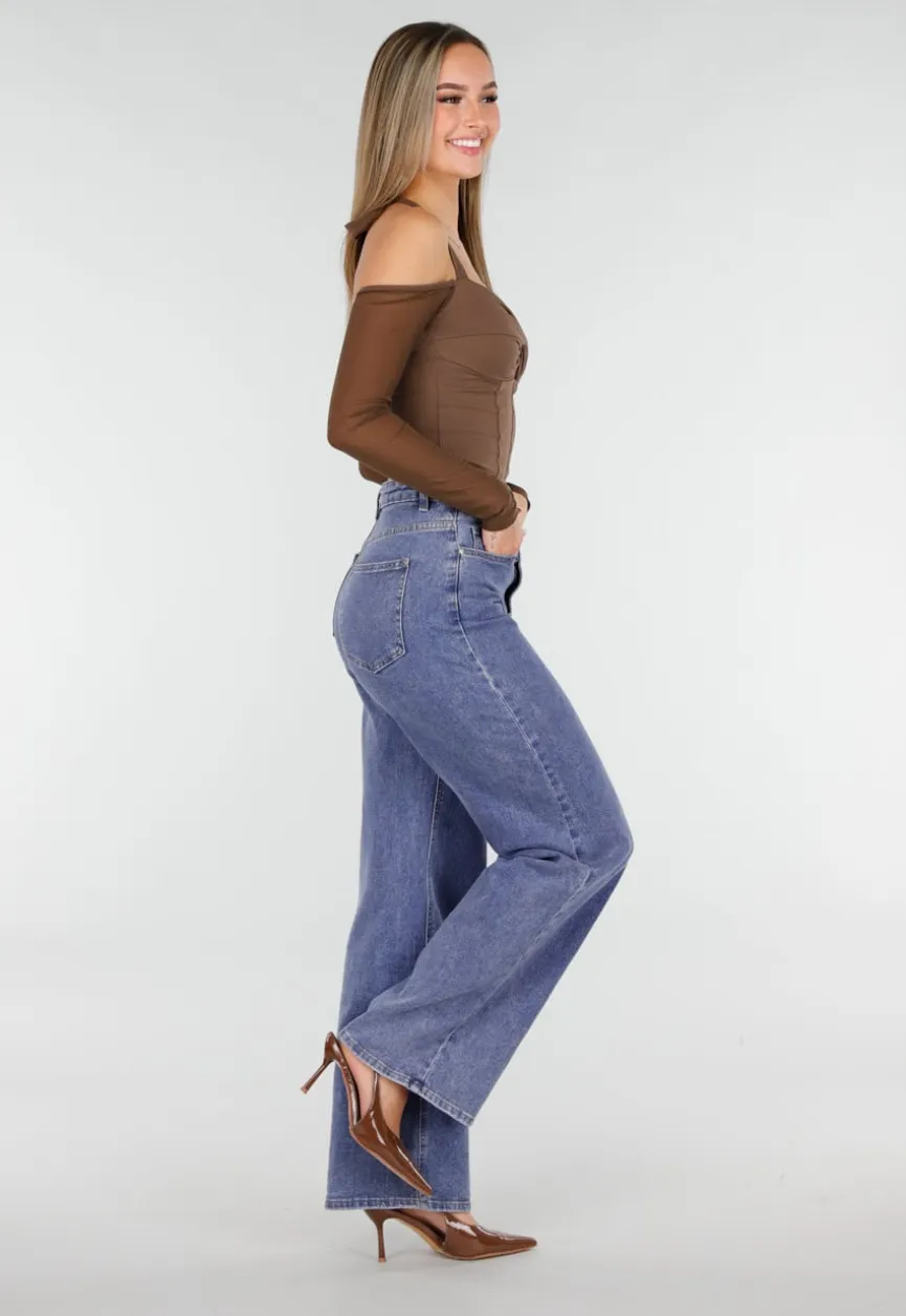 Bruine Crop Top met Gedraaide Voorzijde