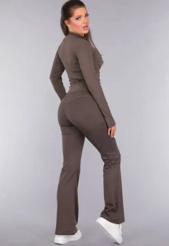 Bruine Fitness Set met High Waist Legging