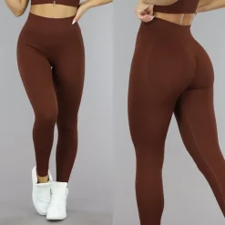 Bruine Grove Rib Sport Legging met Scrunch