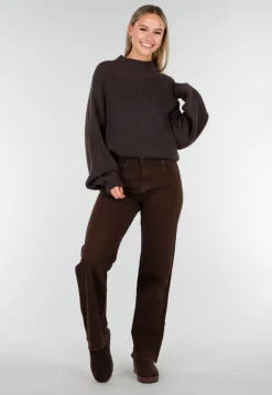 Bruine Instappers met Suede Look en Stevige Zool