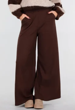 Bruine Lounge Broek met Wijde Pijpen