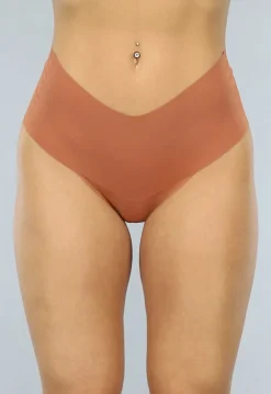 Bruine Naadloze Boxerstring met High waist Corrigerend Model