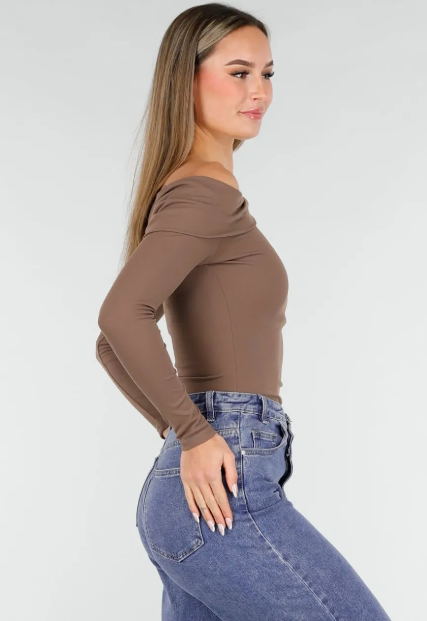 Bruine One Shoulder Stretch Top