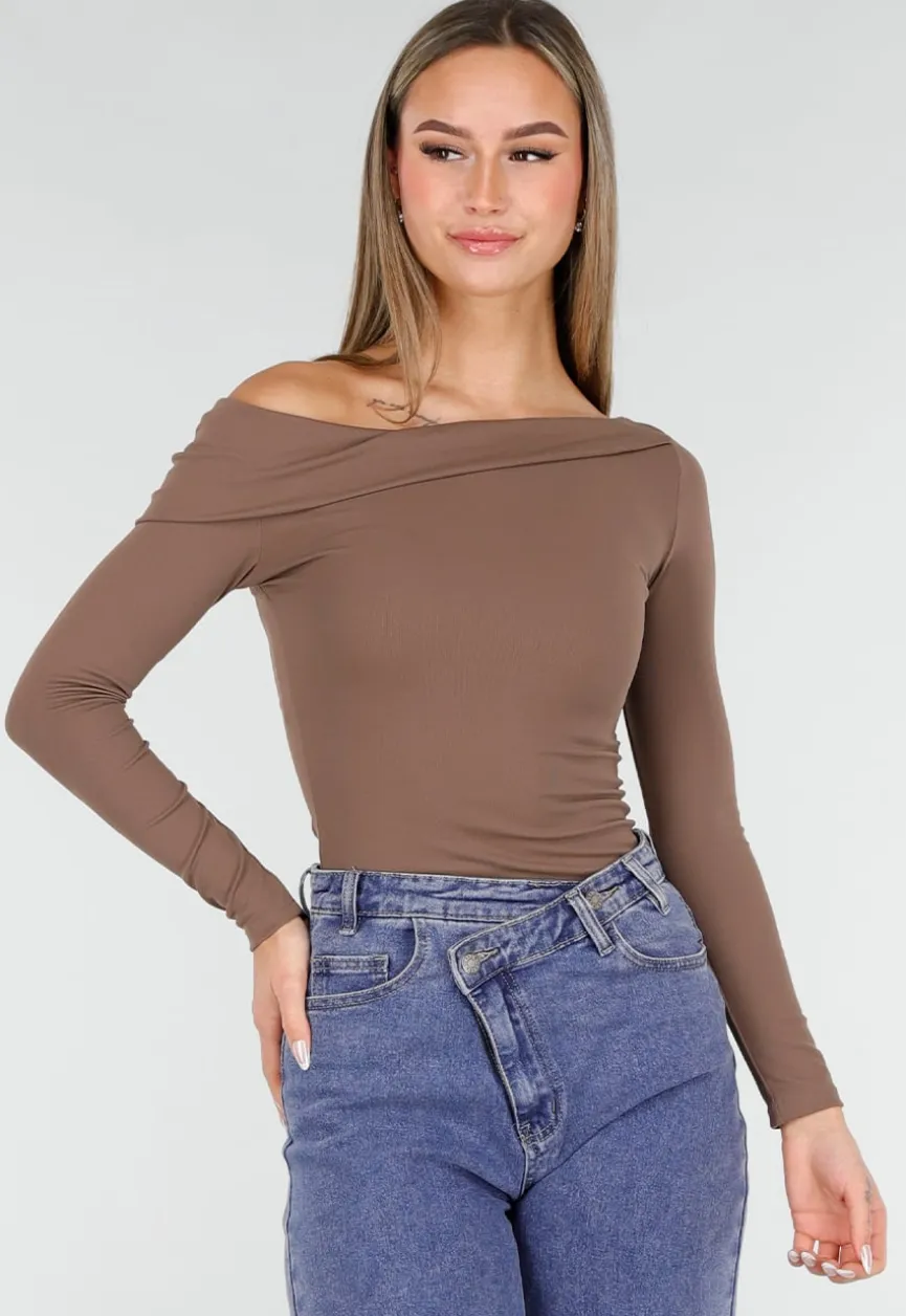 Bruine One Shoulder Stretch Top